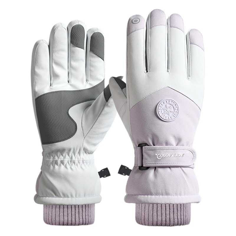 Ski gloves winter riding non-slip wear-resistant fleece-lined warm touch screen gloves windproof waterproof lovers SK15