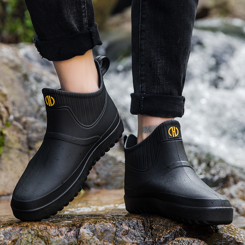 Cross-border European and American foreign trade 820 South Korea summer short rain boots waterproof shoes men's overshoes fashion low rubber shoes rain boots