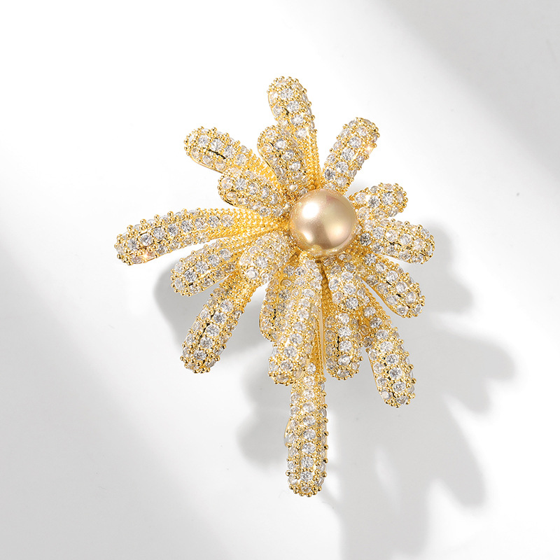Picture of Sky luxury jewelry high-end brand heavy industry hot natural pearl fireworks brooch can be used for batch testing certificate