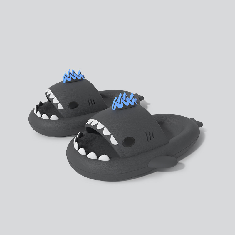 Picture of New Style Lantern Fish Shark Slippers Female Couple Indoor and Outdoor Thick Slippers Female Slip-on Feeling Soft Sole Home Sandals for Men