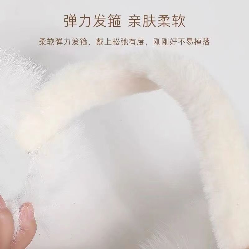 Picture of Plush earmuffs winter women's fashion winter warm Earmuffs Ear protection earmuffs foldable anti-freezing earmuffs for students 2