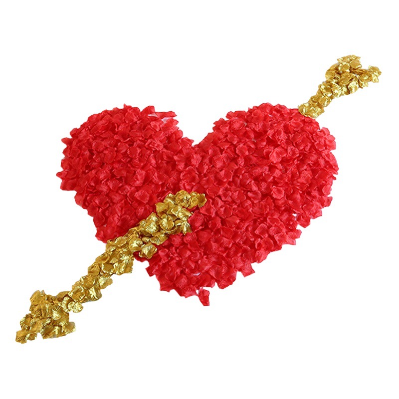 Artificial rose petals wedding confession decoration hand-scattered flower Valentine's Day proposal making romantic wedding room decoration supplies