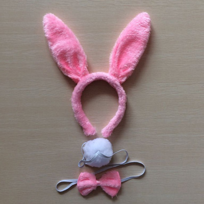 Picture of Cross-border Easter Plush Sequin Rabbit Headband Three-piece Set Ears Headband Bow Ties Children's Festival Performance Road