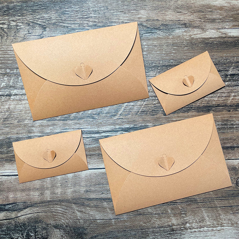 Love buckle envelope letter paper set antique love letter Kraft paper envelope Korea creative letterhead love envelope wholesale