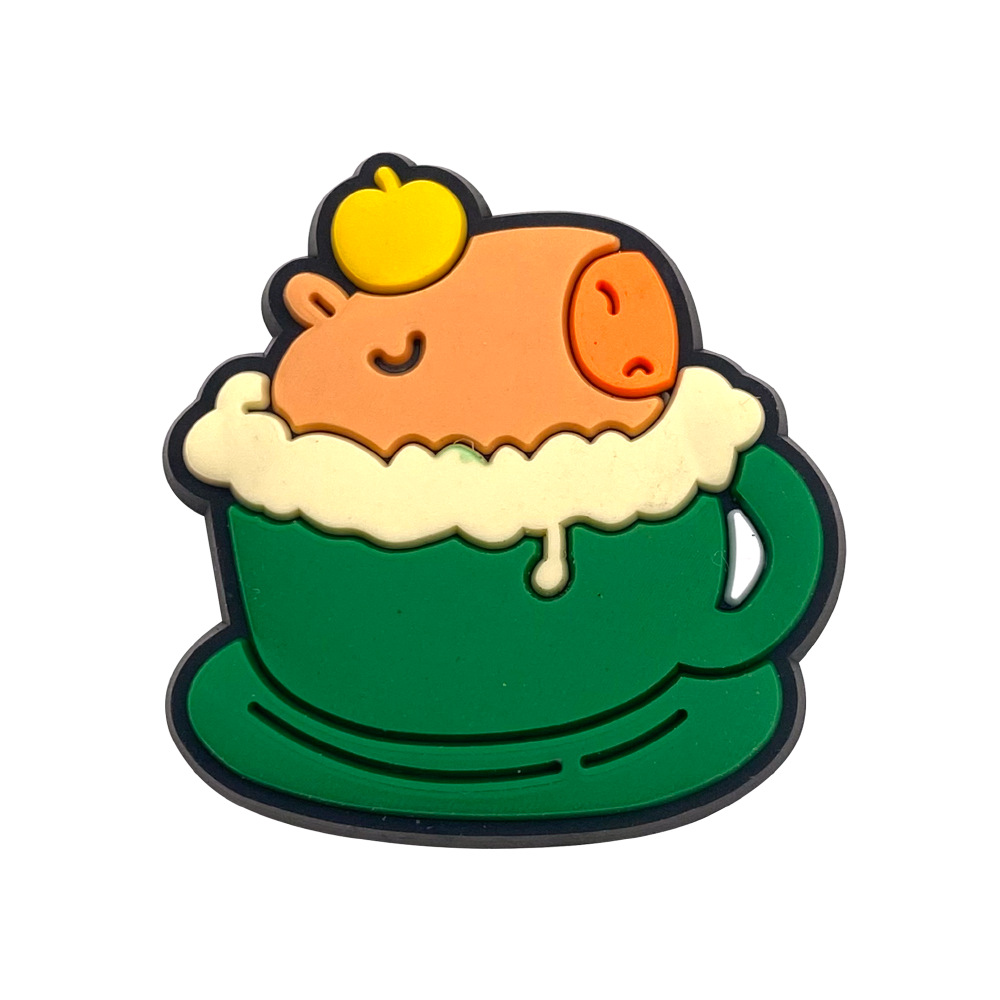 Picture of Lovable Capibala Capybara Series Hole Shoes Shoes Flower Accessories Hole Shoes Diy Accessories PVC Drop Plastic Shoe Buckle