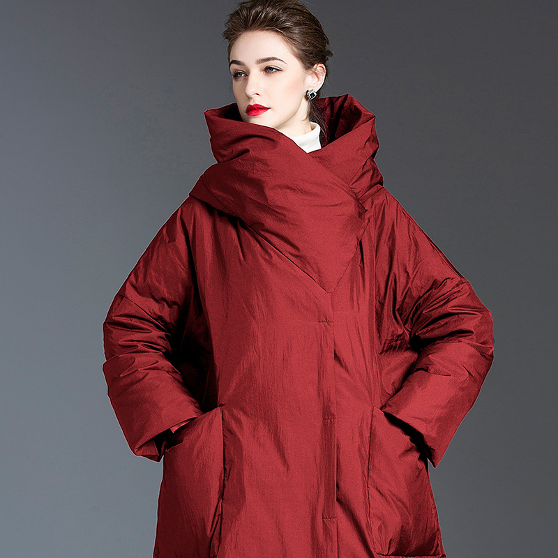 Picture of Down Jacket Women's 2025 New Korean Style Mid-Length Thickeneded Over-The-Knee Women's down Jacket Hooded 90 White Duck down Jacket
