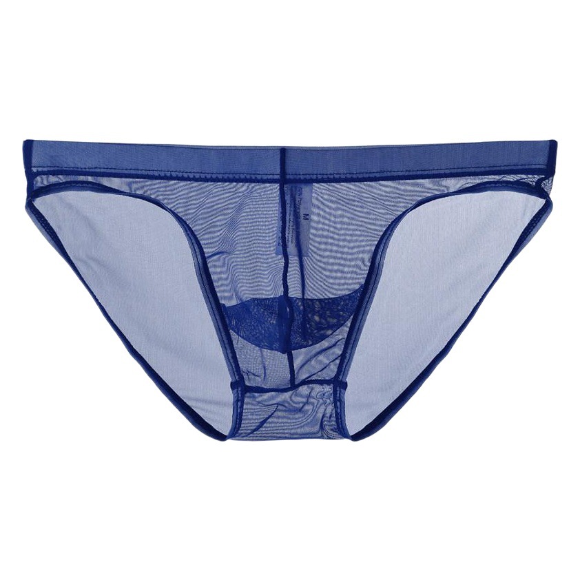Junye Men's Mesh Thin Transparent Underwear Low Waist Sexy Pouch Breathable Summer Nude Briefs for Young Men