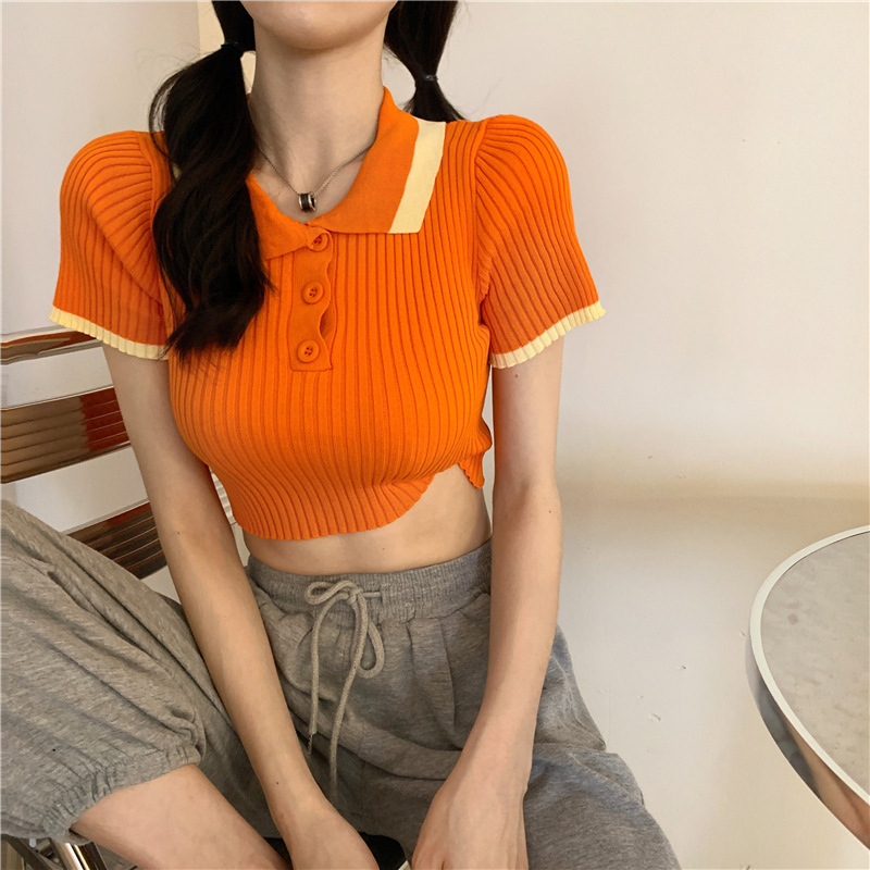 Picture of Base Shirt 2023 Summer New Tight Short Knitted Top Women's Summer Slim-fit Summer Short-sleeved Sweater