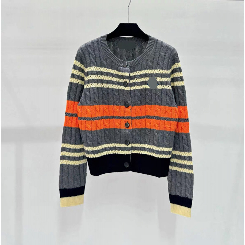 2024 New Fashionable Retro Old Money Style ~ Sweater Fashionable Twist Twisted Rope Stripesd Round Neck Knitted Cardigan Jacket