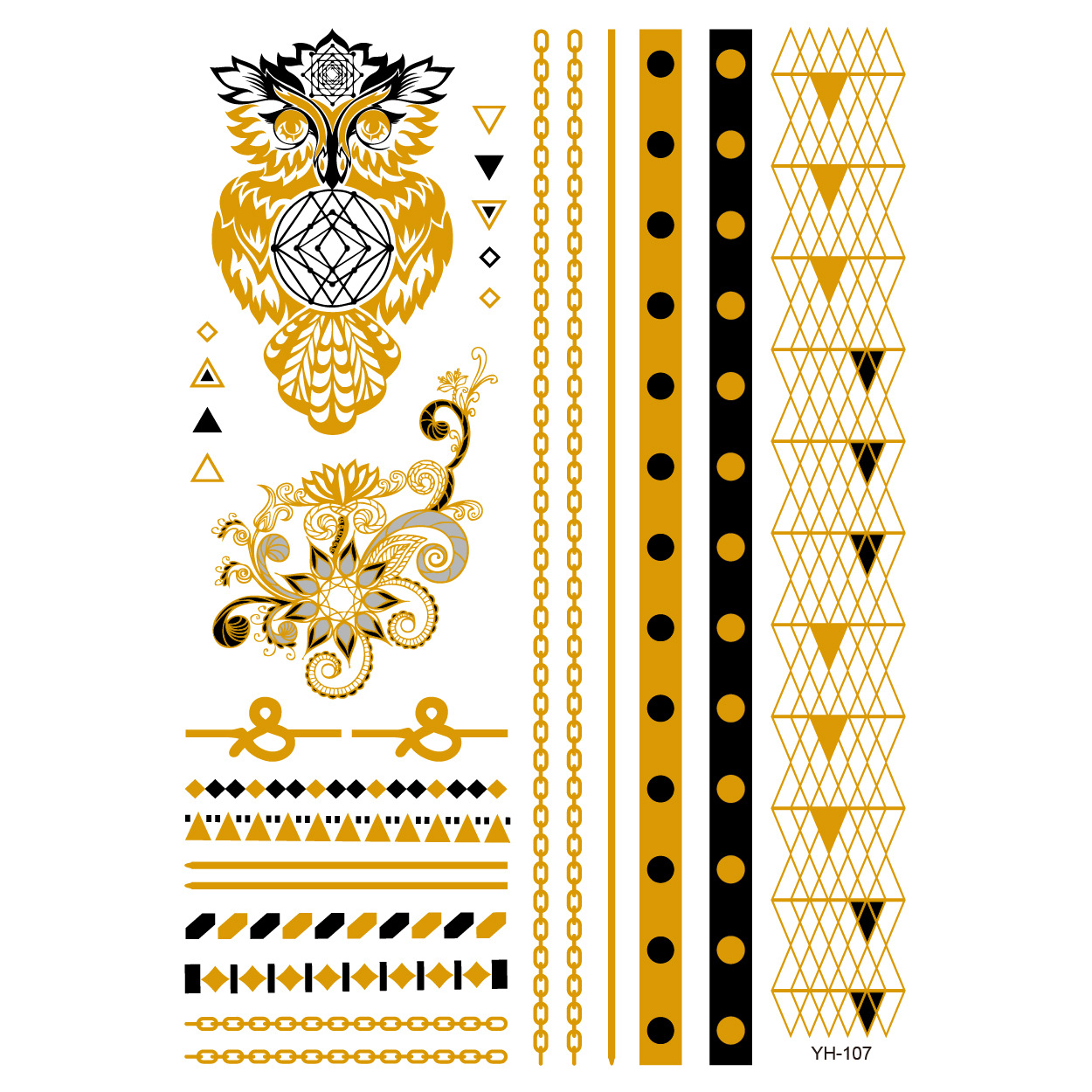 Picture of Bronzing tattoo stickers manufacturers in stock wholesale waterproof tattoo stickers fashion tattoo stickers