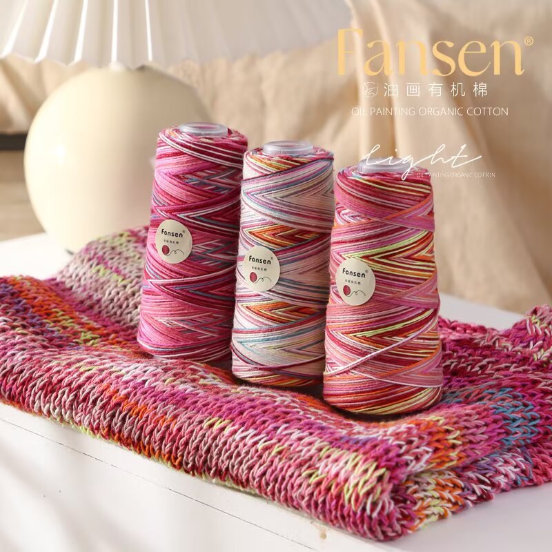 100% Organic Cotton Thread Ethnic Style Summer Clothing Triangle Scarf Tie Jewelry Hand-Woven 50g Wholesale