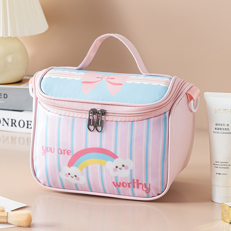 Picture of Cute House Makeup Bag Large Capacity Cabin Wash Bag Portable Portable Storage Bag Soft Cute Girl's Storage Bag