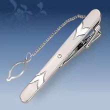 Picture of Metal tie clip men's suit chain 140 simple flower type business atmosphere with drill tie clip