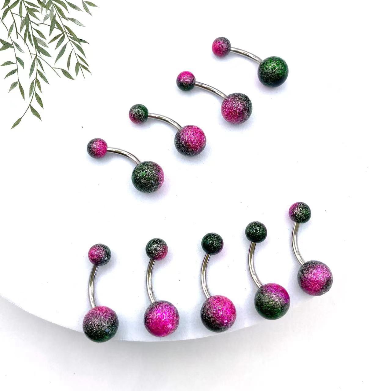 AliExpress new color pleated belly button ring irregular gradient belly button nail piercing jewelry in stock wholesale