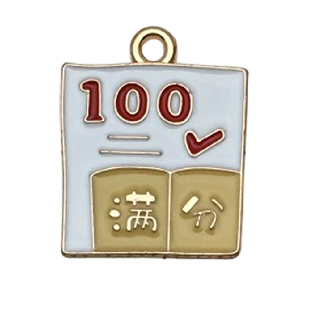 Picture of Cross-border DIY accessories alloy oil drop graduation season examination bachelor cap schoolbag size pen key chain pendant pendant