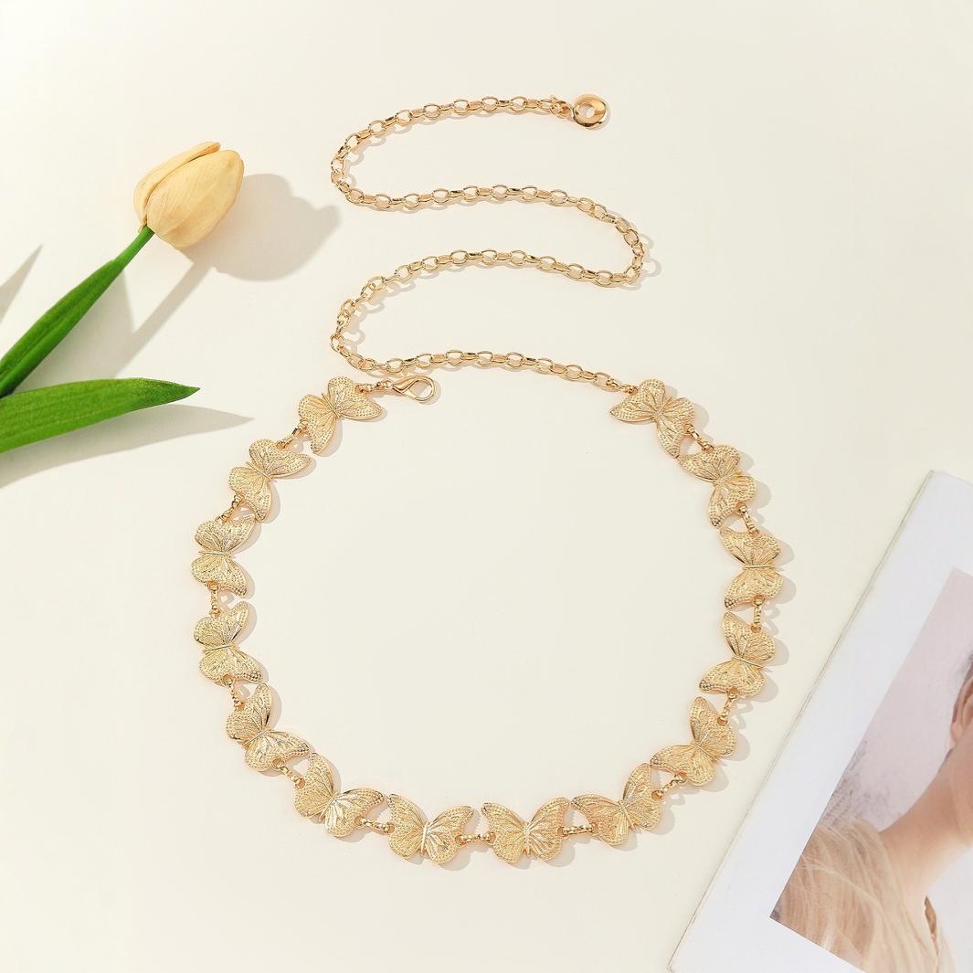 Europe and the United States cross-border jewelry retro metal waist chain women sweet cool single layer fashion accessories body chain in stock wholesale