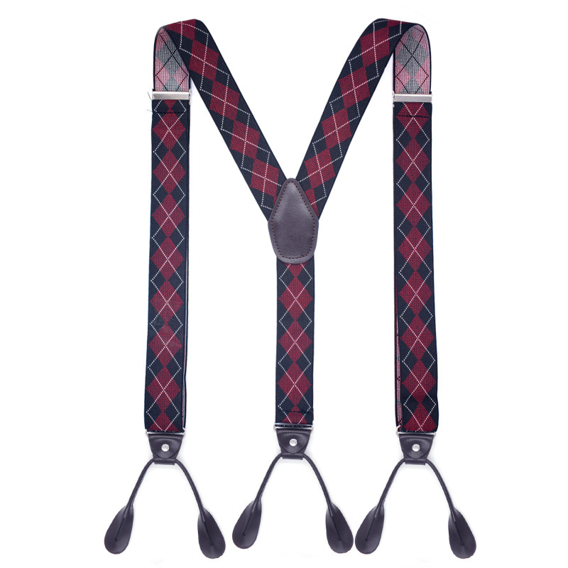 Picture of Cross-border supply adult men's leisure straps Y-shaped 6-clip elastic suspenders spot men suspenders