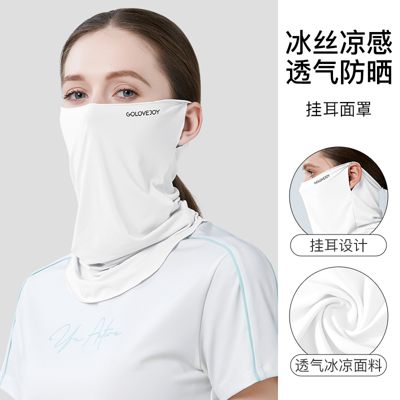 Picture of Summer Outdoor Riding Sunscreen Mask Women's Neck Protection Sunshade Anti-ultraviolet Ice Silk Cold Ear Hanging Mask XTJ27