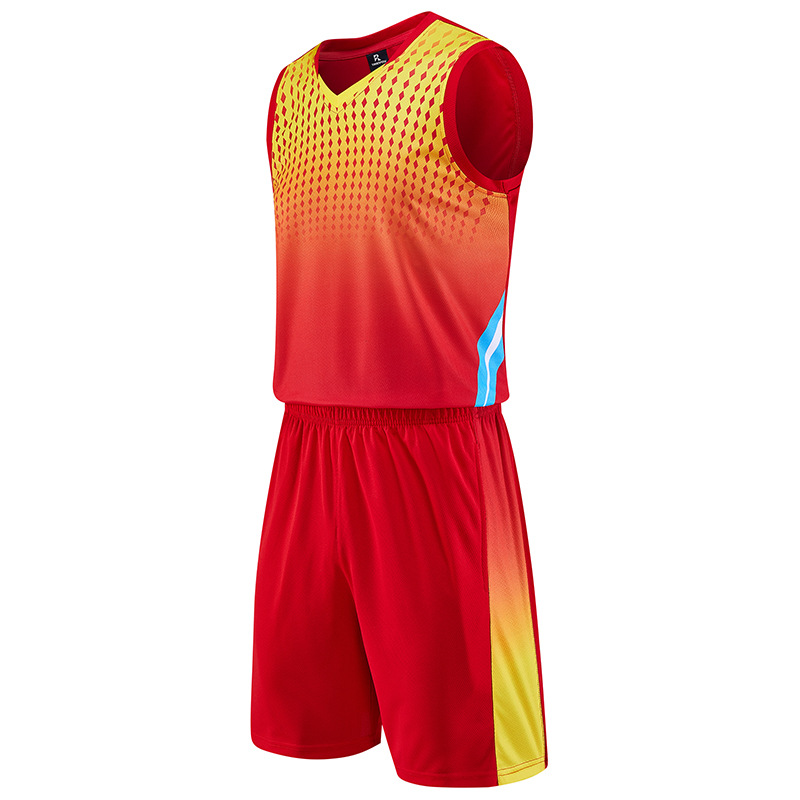 Picture of Summer new dry breathable outdoor sports leisure gradient basketball suit manufacturers wholesale printed logo printing