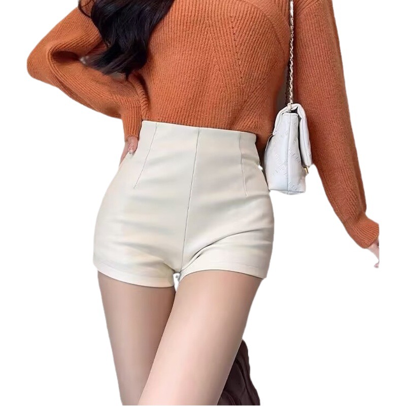 High waist slimming all-match hip shorts for women 2023 autumn and winter New Korean style hot girl sexy boots outer wear straight pants