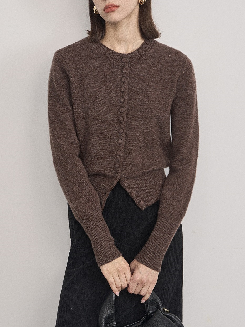 SS STUDIO Autumn and Winter New Wool Knitwear Fashionable Round Neck Cardigan Coat Women's Top