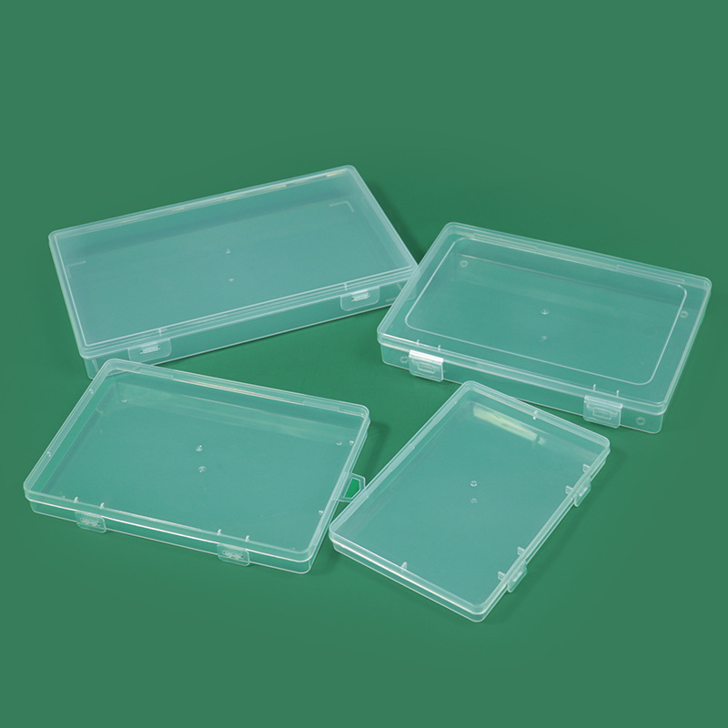 Cross-Border Pp Rectangular Transparent Plastic Button Accessory Storage Box Fishing Gear Stationery Box Document Receipt Organizer Box