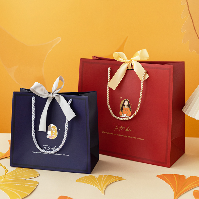 Teachers' Holiday Gift Packaging Bag for Teachers Exquisite Gift Bag Flower Bags Portable Gift Bag Advanced Sense Paper Bag