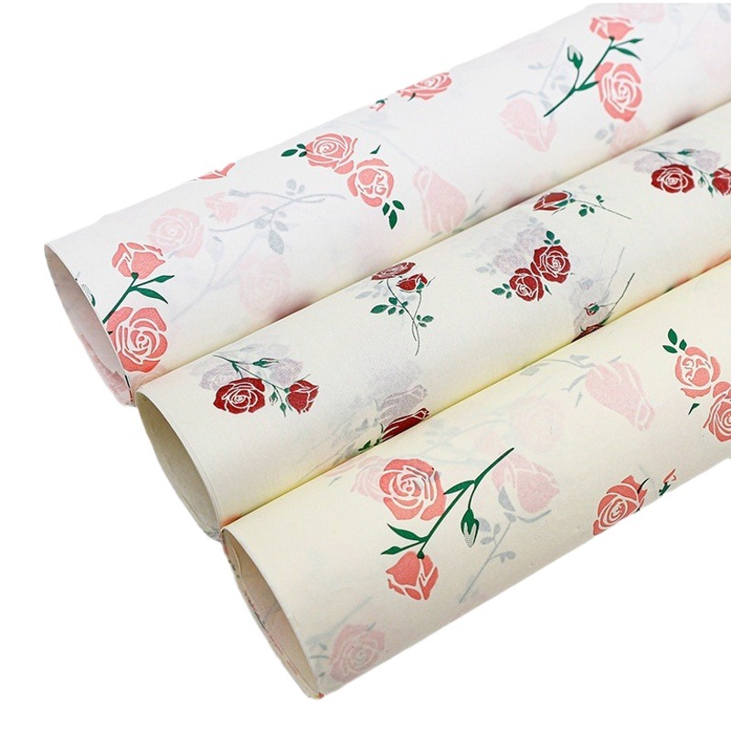 New Thickeneded Rose Snow Pear Paper Base Bouquet Gift Atmosphere Wrapping Paper Batch High-End Lined Wrapping Paper