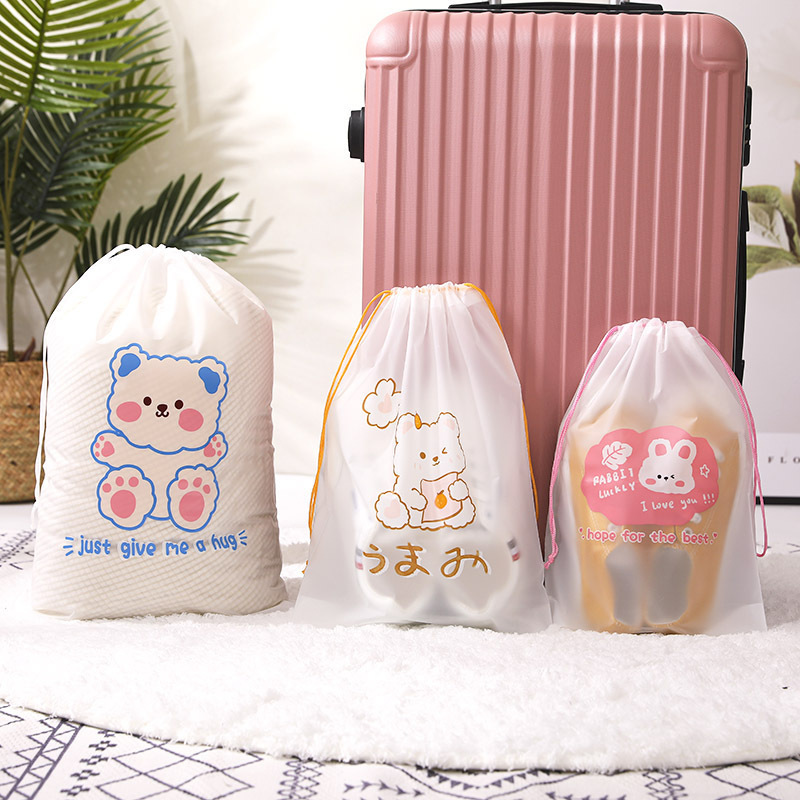 Ready-Made Clothing Packaging Storage Bag, Transparent Drawstring Bag, Clothing Packing Bag, Travel Packaging Shoe Drawstring Bag, Drawstring Bag
