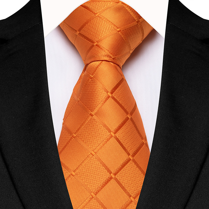 Picture of Men's Tie Polyester Jacquard Fabric Dress Business Stripe Red Wedding Groom Best Man Hand Tie Tie