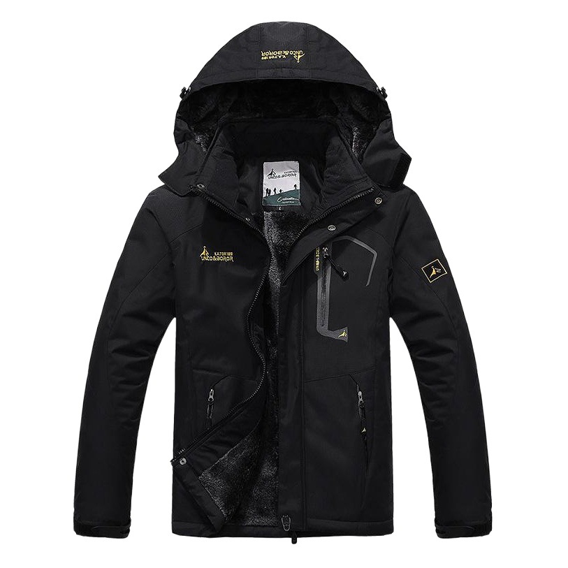 2025 Export Autumn and Winter Men's Velvet Size Men's Outdoor Thickeneded Warm Jacket Manufacturer Hooded Snowproof