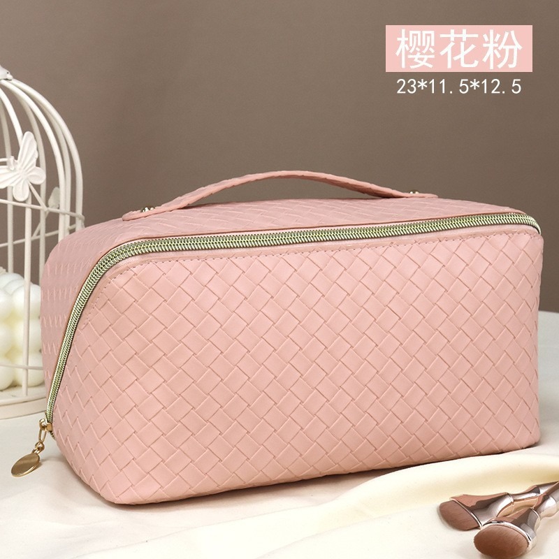 Picture of Cross-border Hot PU Leather Cosmetic Bag Multifunctional Checkerboard Pillow Bag Large Capacity Waterproof Travel Portable Toiletry Bag