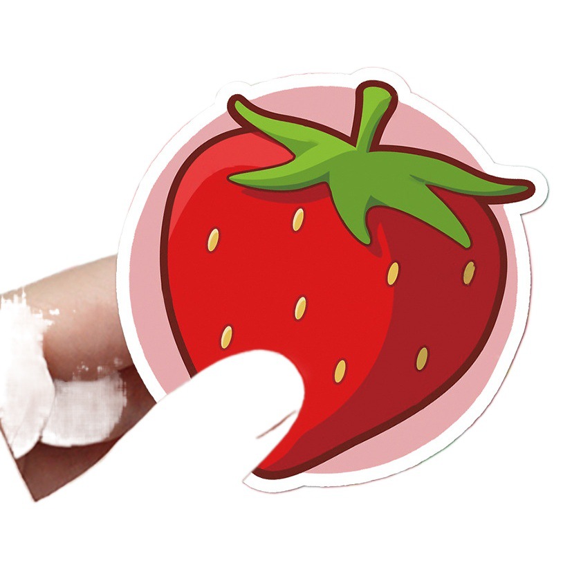 50 Strawberry Graffiti Personality Cross-border Cartoon Fruit Children Goo Card Creative DIY Skateboard Luggage Sticker
