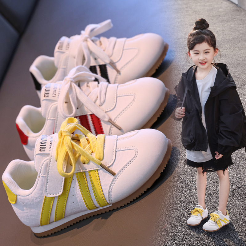 Girls' Forrest Gump Shoes 2025 Autumn New Children's Breathable Sports Leisure Shoes Versatile Boys' White Shoes Soft Soles