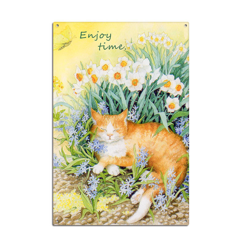 Picture of Cross-border American Country Retro Flower Figure Tin Painting Garden Pastoral Balcony Wall Wall Wall Old Decoration Pendant