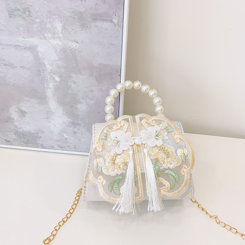 Picture of Hot Selling Children Shoulder Bag Exquisite Antique Little Girl Coin Purse Cute Princess Outdoor Casual Pearl Handbag