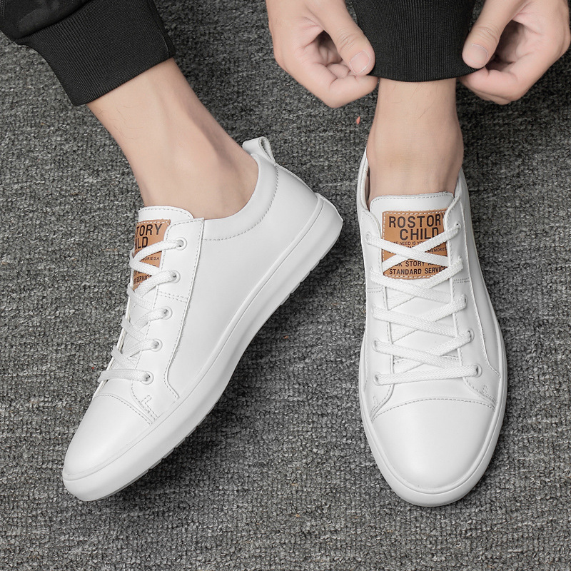 Picture of The first layer of leather board shoes men's shoes winter 2021 new soft leather soft bottom small white shoes casual sports shoes men's trendy shoes