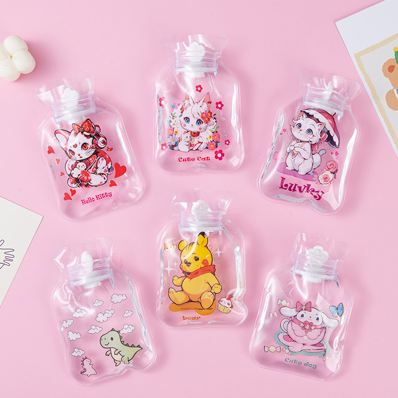 Picture of Cute water injection hot water bag wholesale cartoon pvc hand warmer printed logo gift small water filling warm water bag