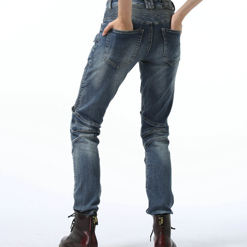 Picture of LOONG BIKER cotton casual vintage motorcycle pants motorcycle jeans motorcycle racing cycling pants for women