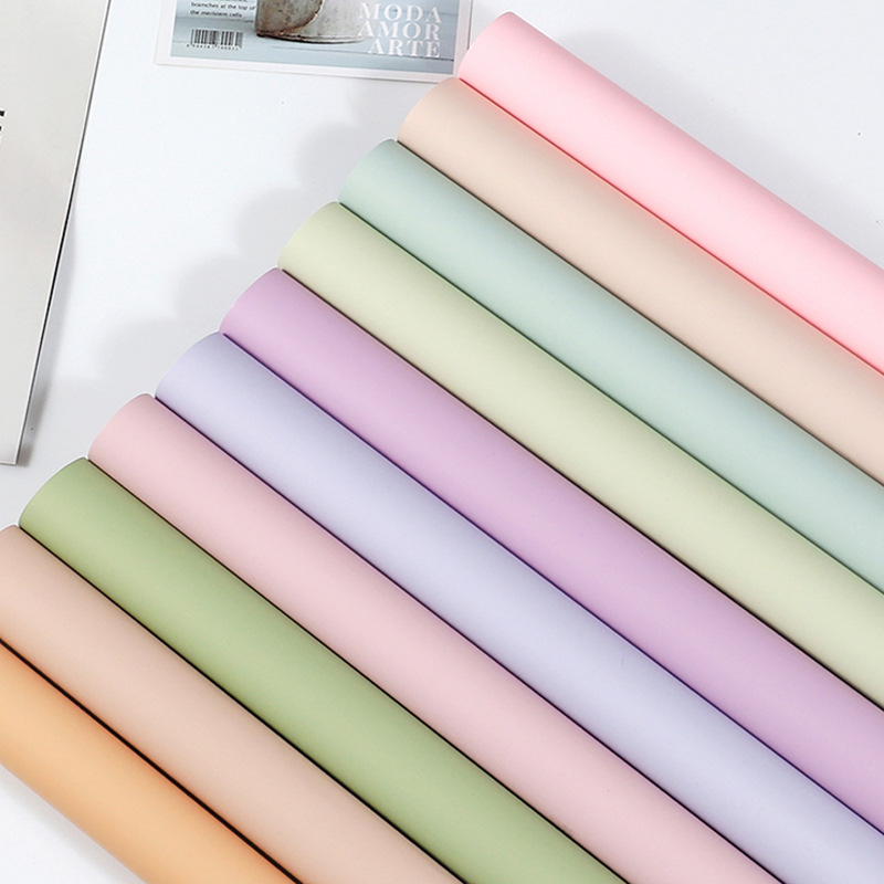Mini First Love Solid Color Paper Flower Packaging Gift Material Atmosphere DIY Korean Style Matte Waterproof Special Offer Bouquet
