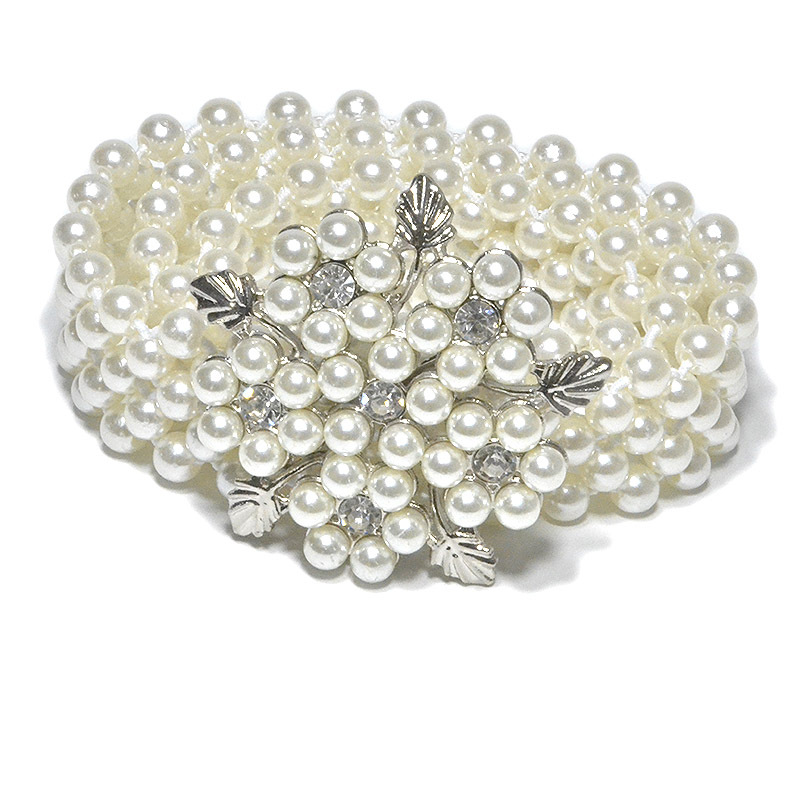 Cross-border new ladies elastic elastic pearl belt women sweet fashion rhinestone inlaid pearl waist chain wholesale