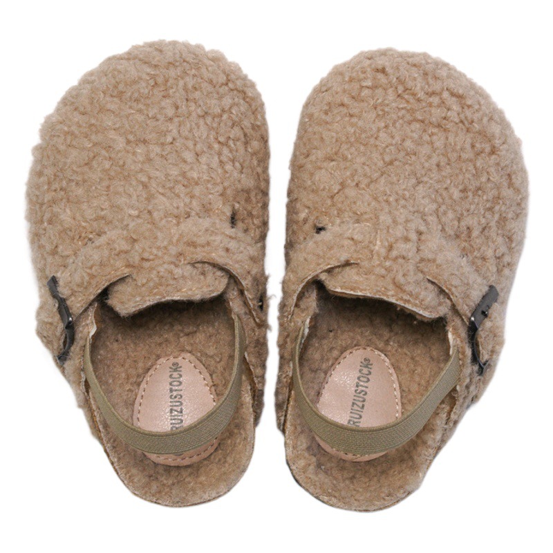 RUIZUSTOCK Wise Foot Winter Children's Cork Cotton Shoes Boys Sandals and Slippers Plush Girls Sandals Warm Baby