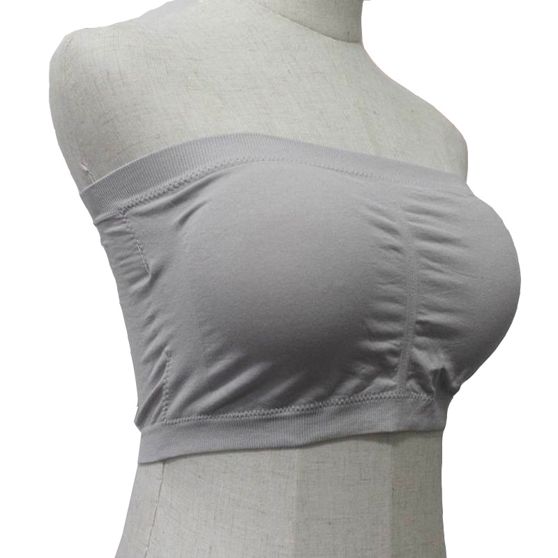 Picture of Foreign Trade One-Word Bra, Anti-Exposure, Plus Size Double-Layer Tube Top with Breast Pads, Breast Pads, Bottoming Intimates, No Steel Ring, Chest Wrap