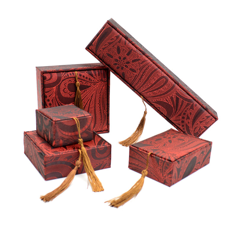 Picture of Tassel Brocade Jewelry Box Chinese Style Jewelry Literary Play Jewelry Box Jade Bracelet Box Buddha Beads Literary Play Jade Box