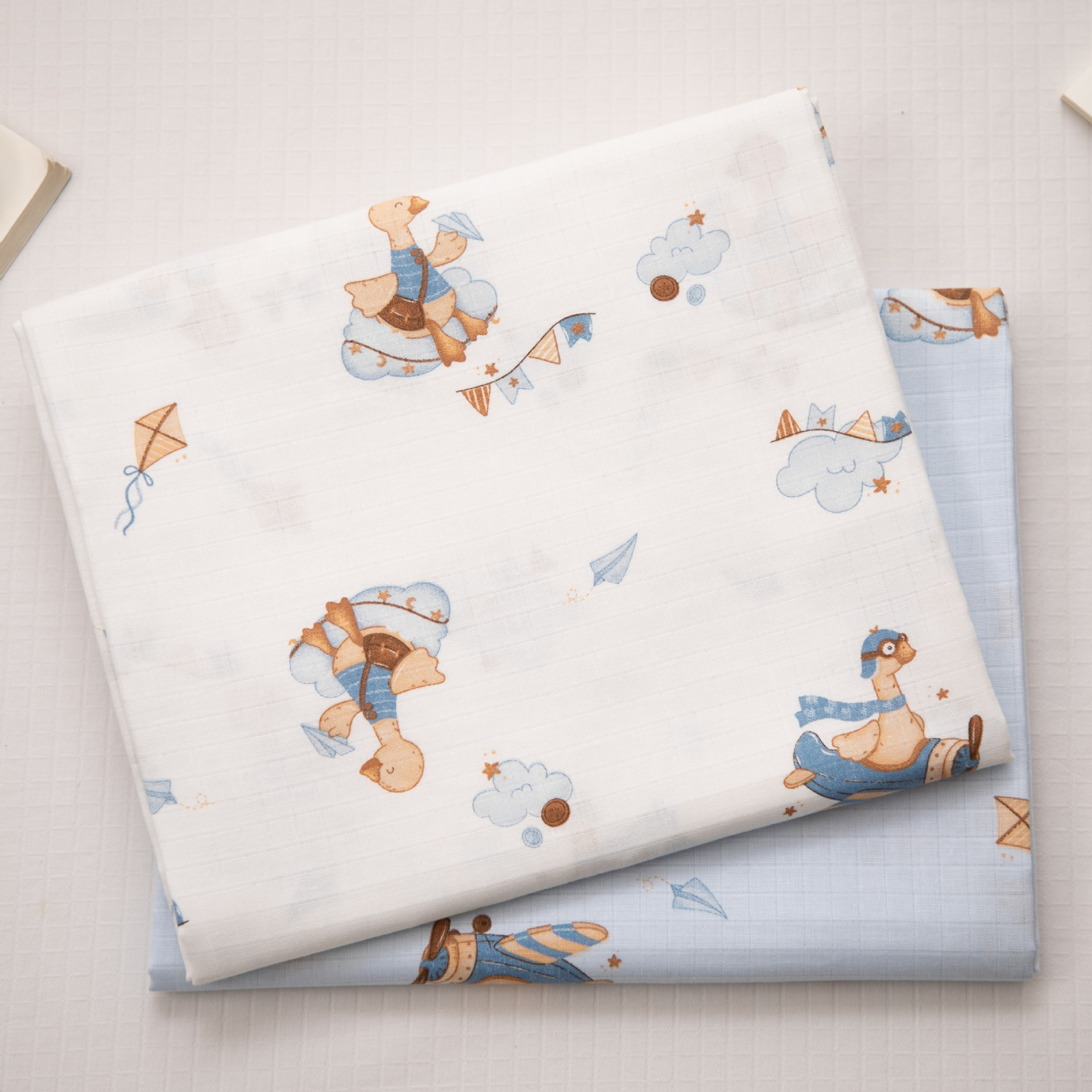 Factory Wholesale Infant and Child Type a Pre-Shrunk 110*90 Non-Fluorescent Plain Weave 40 Count Combed Muslin Double Layer Cotton Gauze