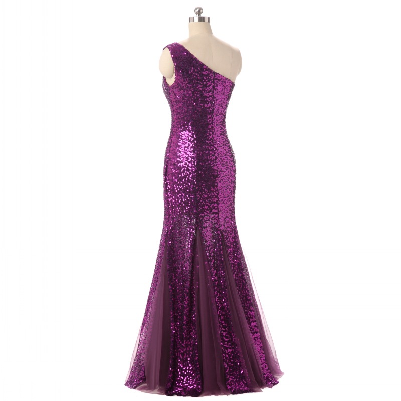 Picture of 2021 new bridal bridesmaid dress long one-shoulder mother dress banquet evening dress toast dress a generation of hair