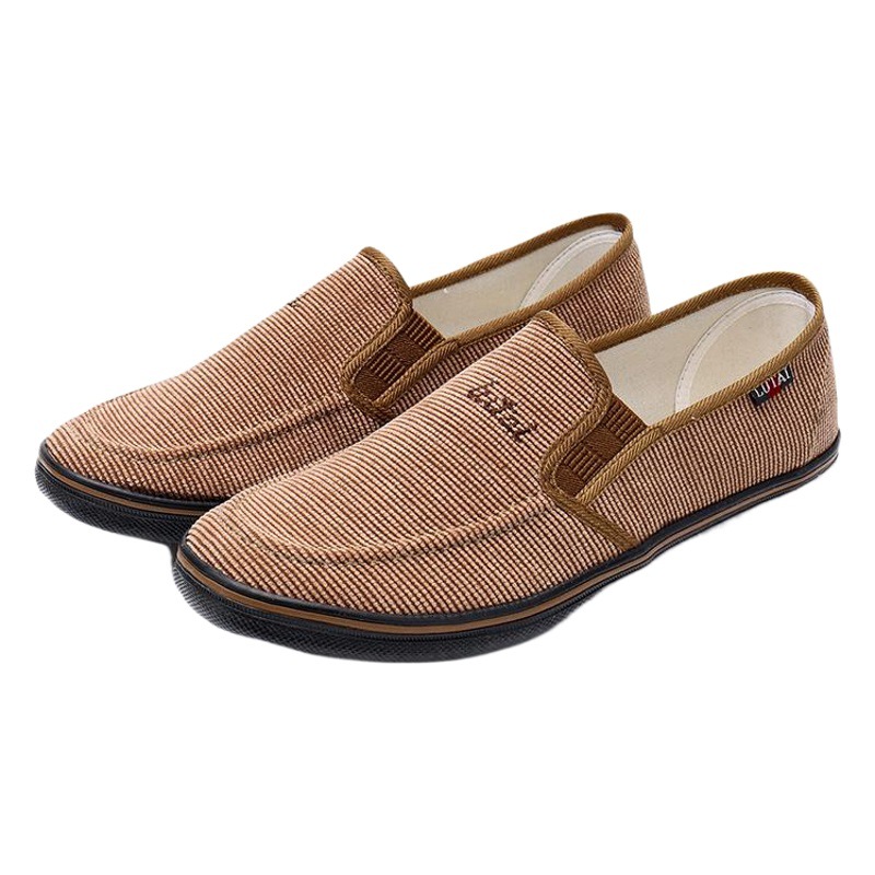 Lutai Spring and Autumn Men's Casual Shoes Labor Shoes Work Shoes Low-top Outdoor Morning Practice Shoes Lightweight Breathable Velvet Walking Shoes