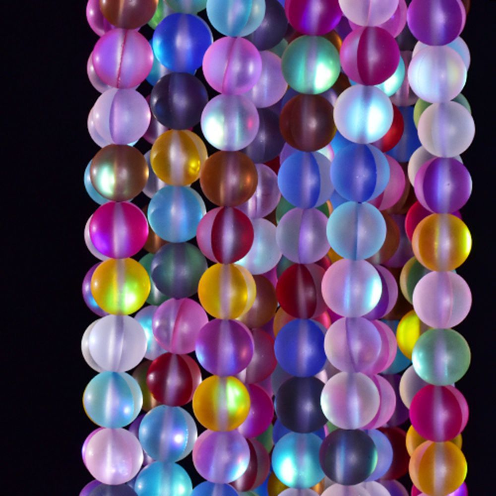 Picture of Synthetic Frosted Moonstone Loose Beads Imitation Glitter Stone Round Beads DIY Bracelet Necklace Jewelry Beaded Accessories B-003