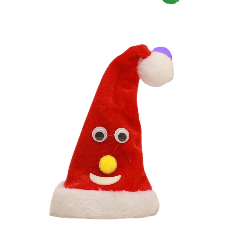 New Christmas decorations electric music swing luminous Christmas tree toys luminous electric Christmas hat shopping mall ornaments