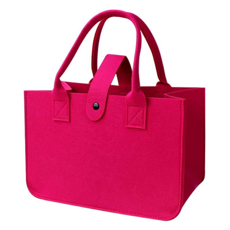Wholesale felt cartoon hand gift tote bag creative solid color large capacity felt hand gift bag custom